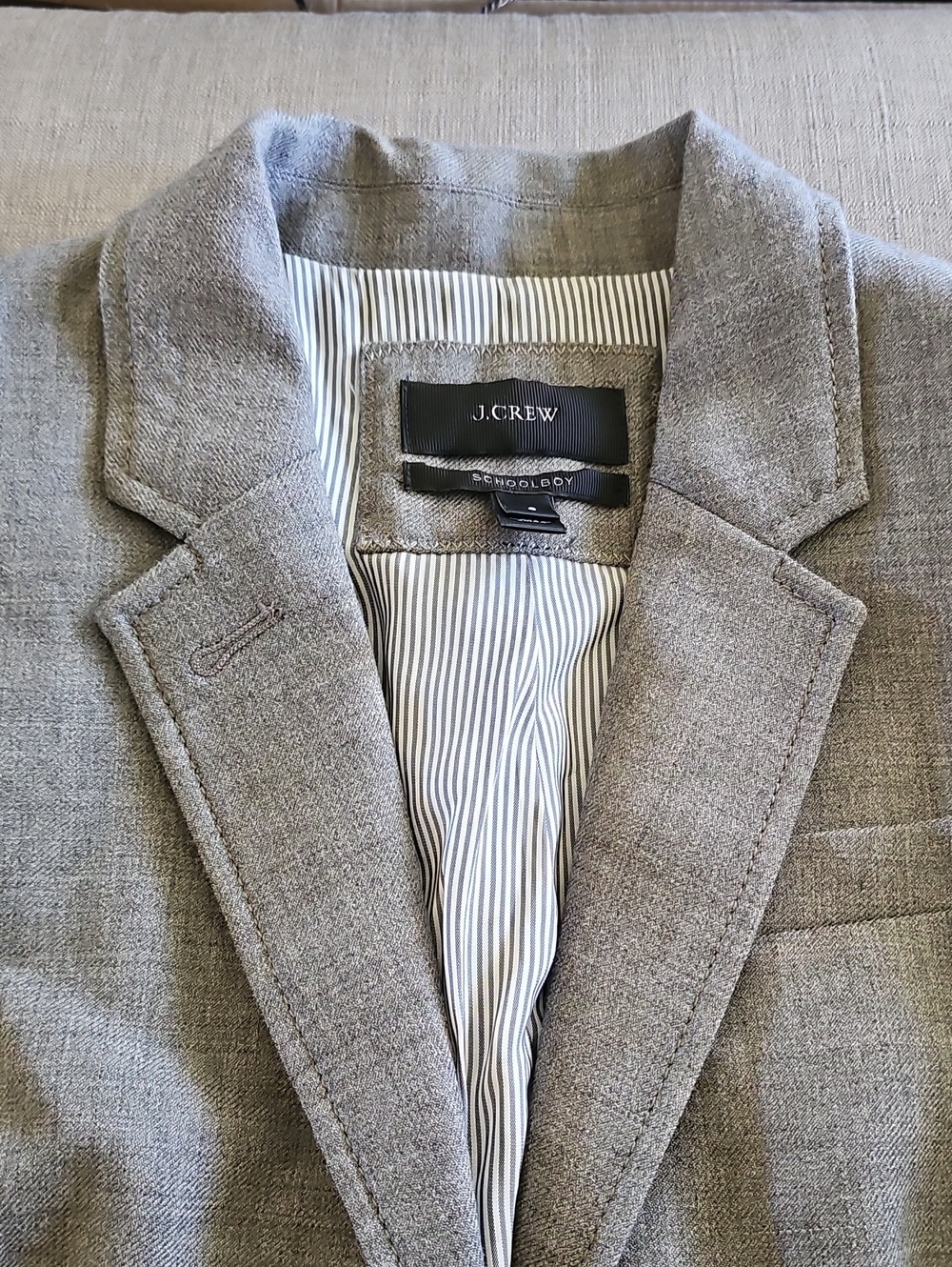 J. Crew Heather Taupe Notch-Lapel Blazer